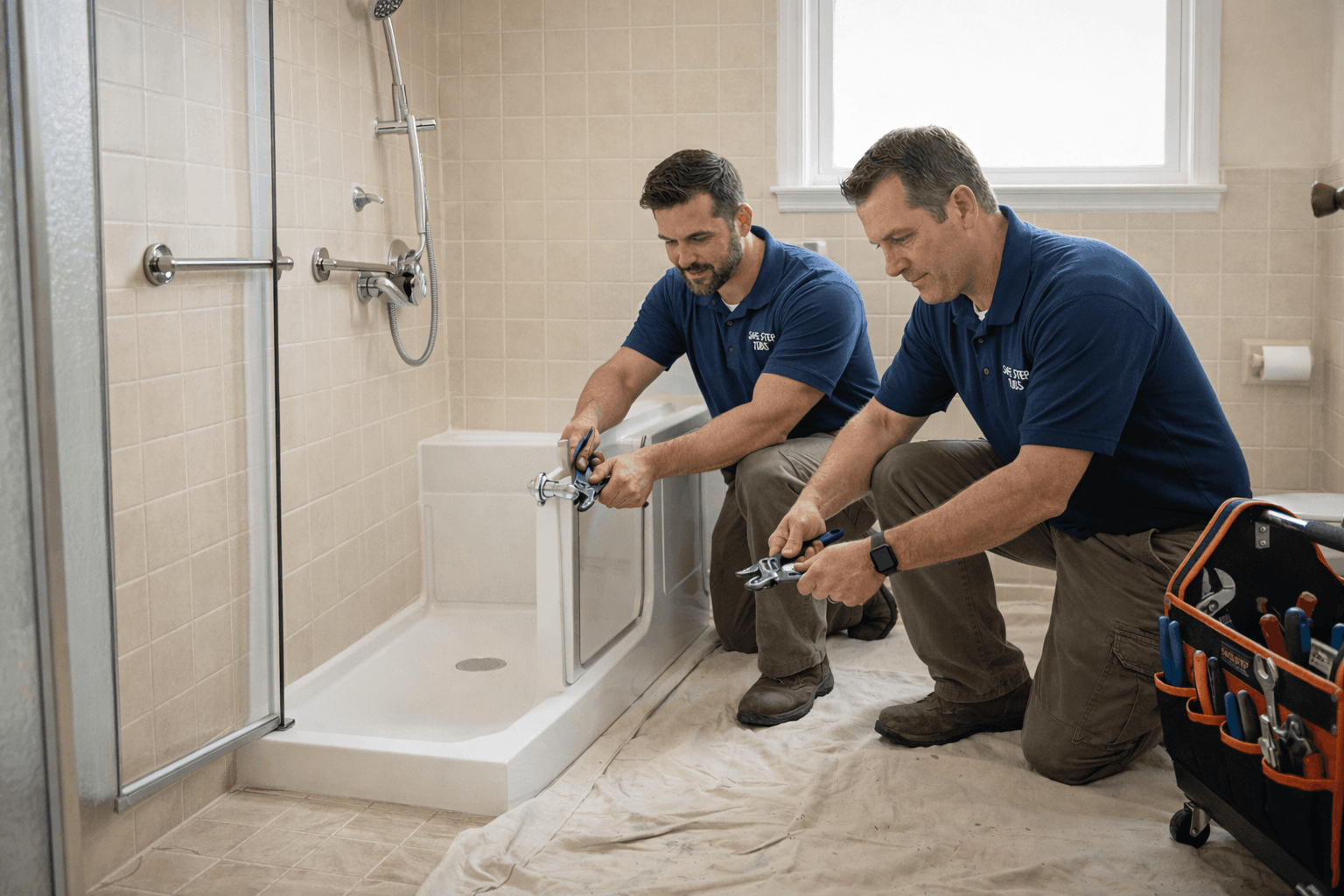 Convert Bathtub to a Walk-in Shower in Glen Echo, Maryland