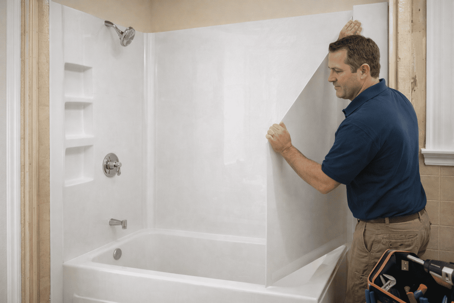 Acrylic Bath Wall Installation in Tacoma 98421